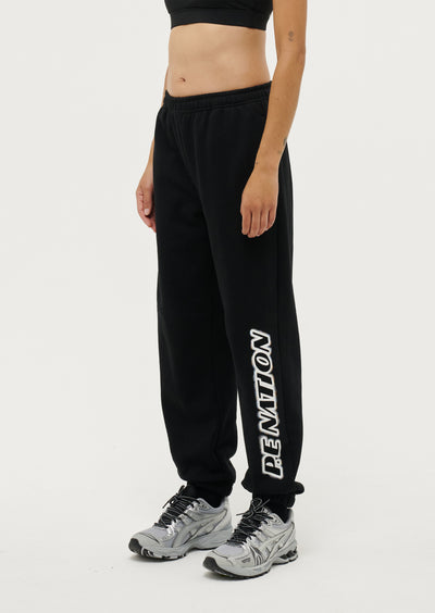 PE NATION TIE BREAK COTTON BLACK TRACKPANT