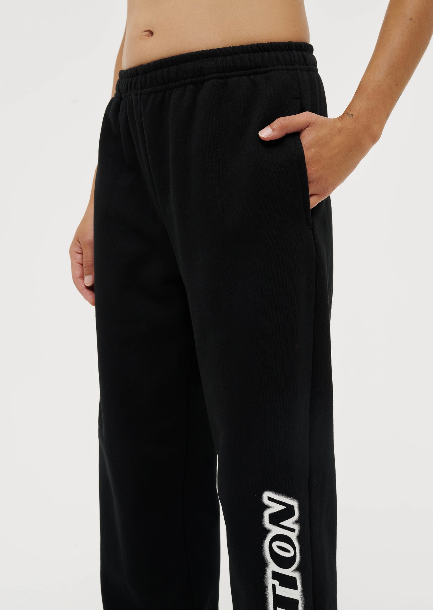 PE NATION TIE BREAK COTTON BLACK TRACKPANT