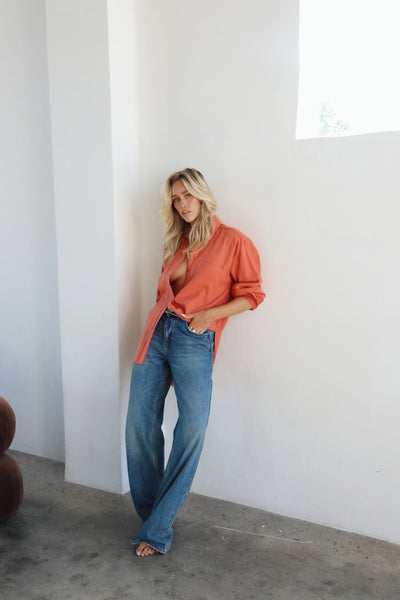 THE LINE | HENDRIX LONG SLEEVE LINEN SHIRT WHITE| BABY LEMONADE STORE