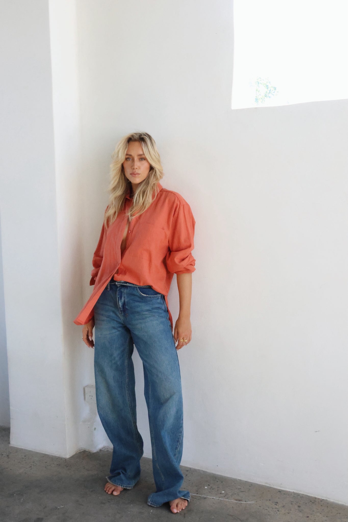 THE LINE | HENDRIX LONG SLEEVE LINEN SHIRT WHITE| BABY LEMONADE STORE