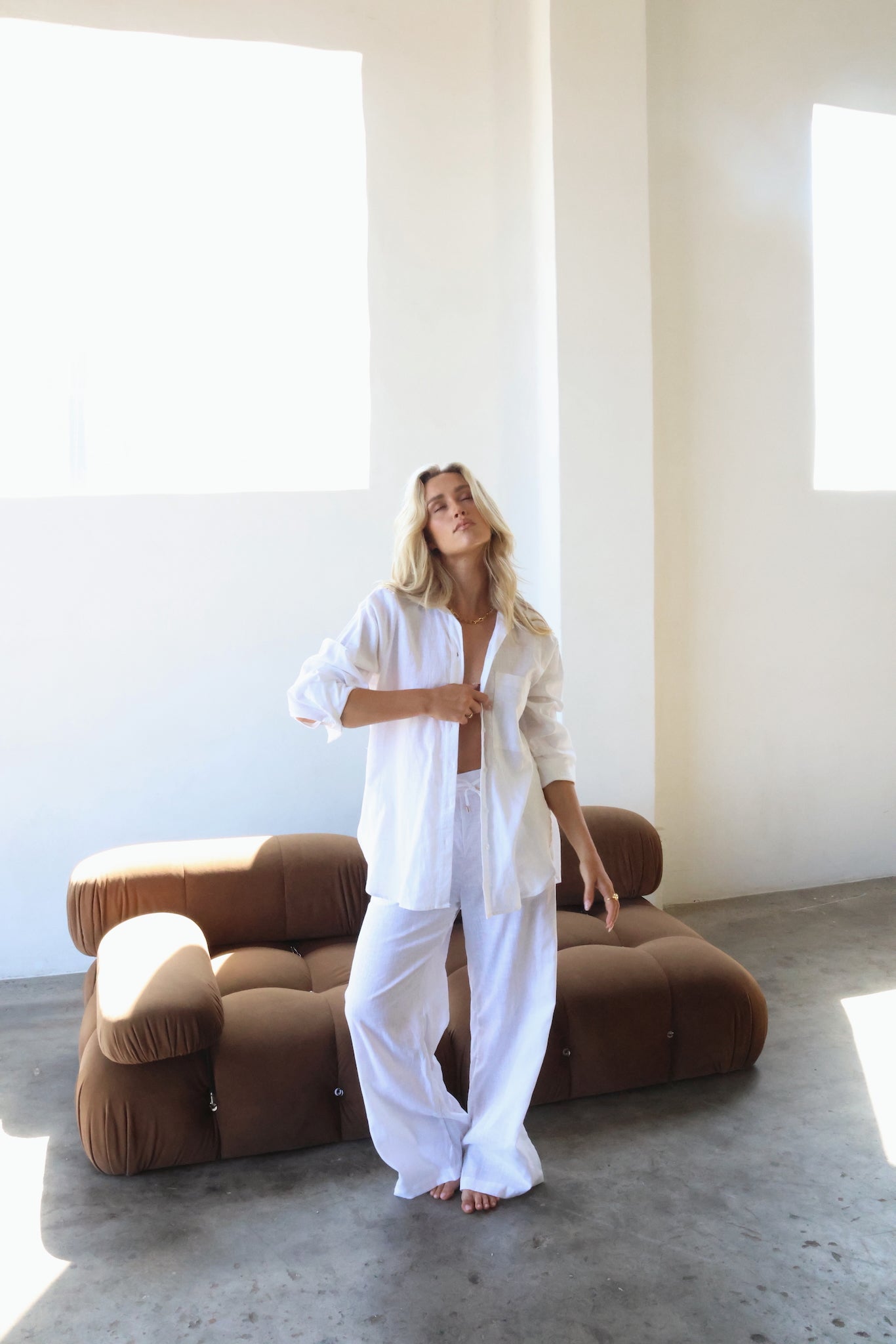 THE LINE | JONES LINEN PANTS WHITE | BABY LEMONADE STORE