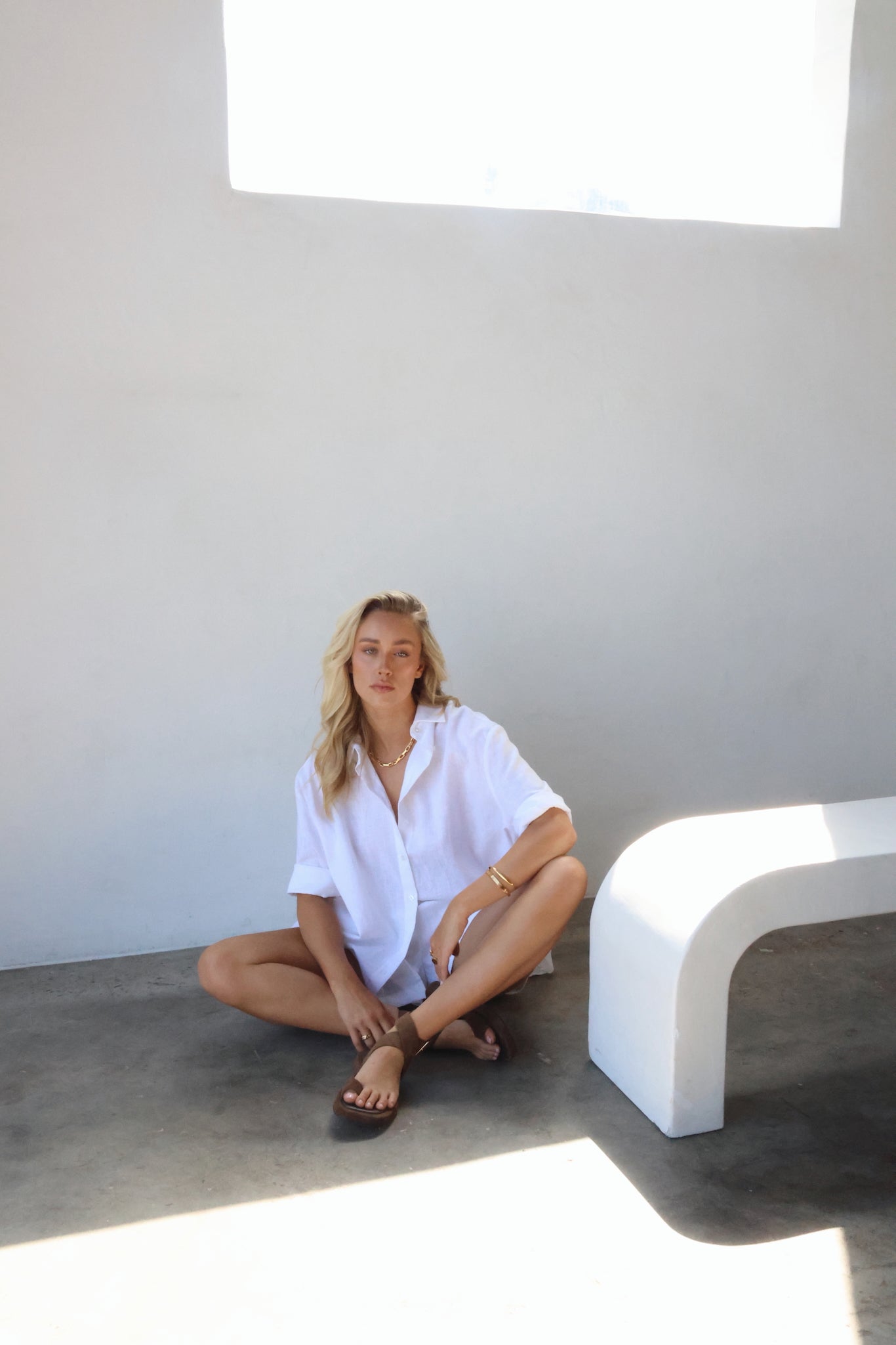 THE LINE | BOWIE SHORT SLEEVE LINEN SHIRT WHITE | BABY LEMONADE STORE