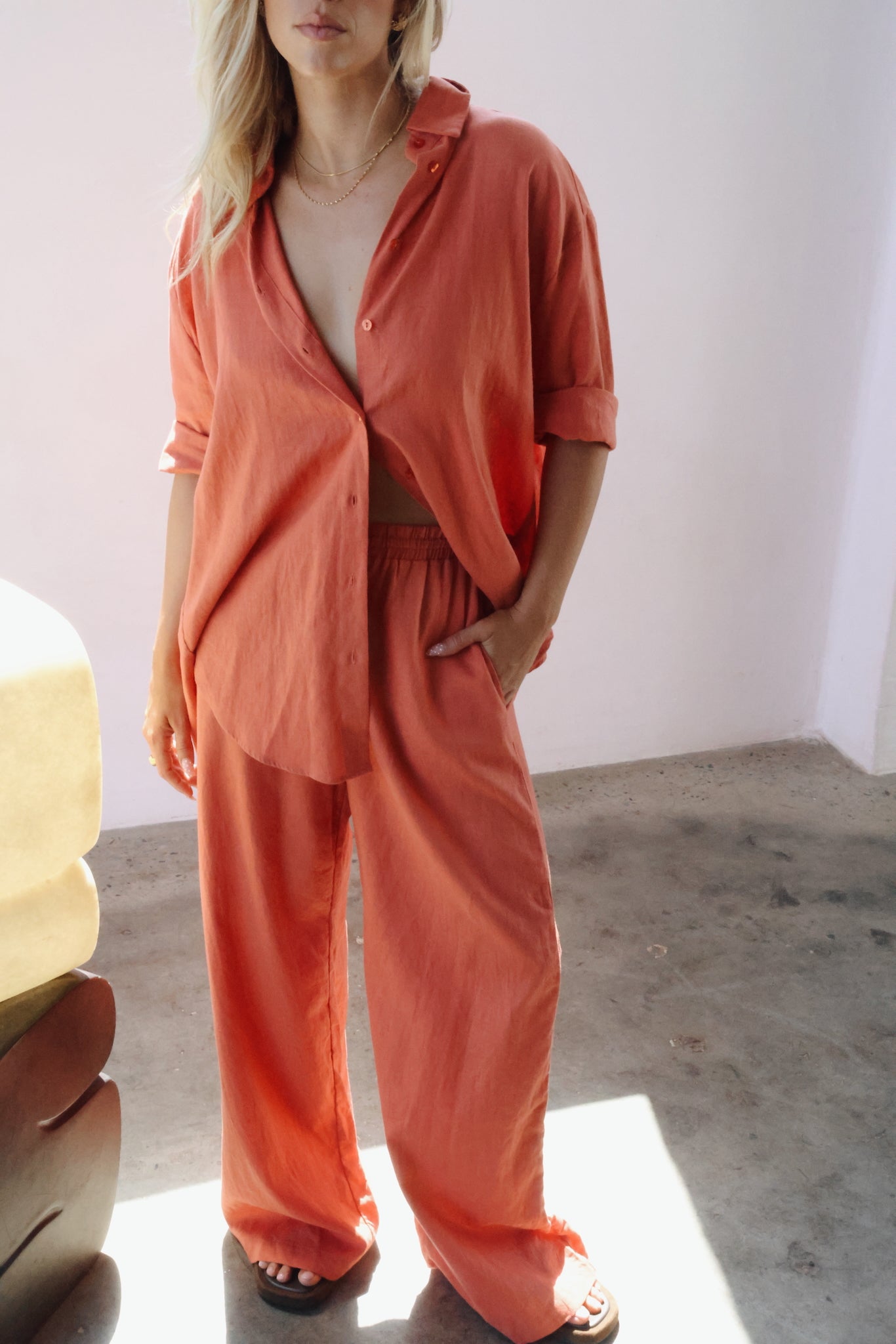 THE LINE | JONES LINEN PANTS AMBER | BABY LEMONADE STORE