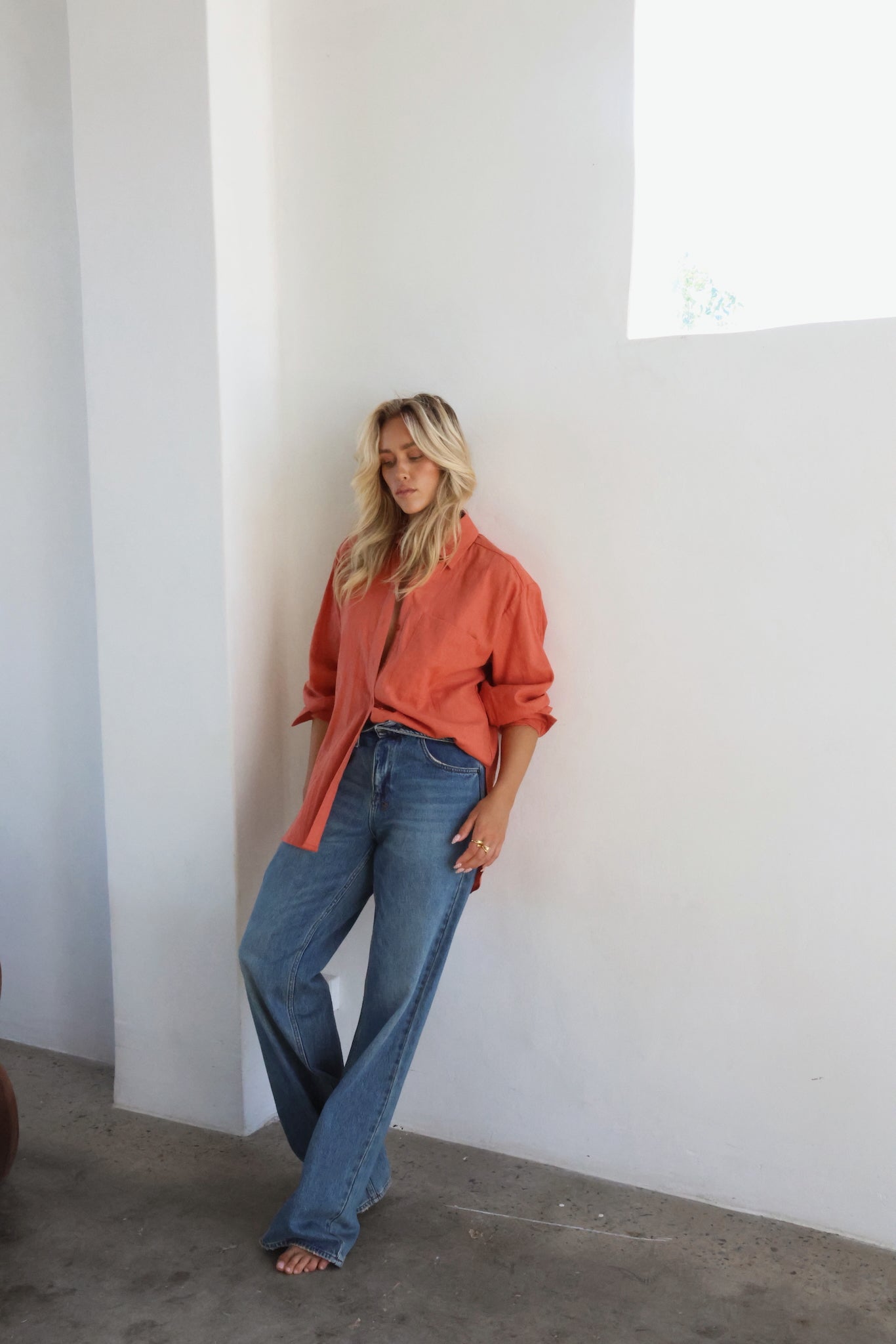 THE LINE | HENDRIX LONG SLEEVE LINEN SHIRT WHITE| BABY LEMONADE STORE