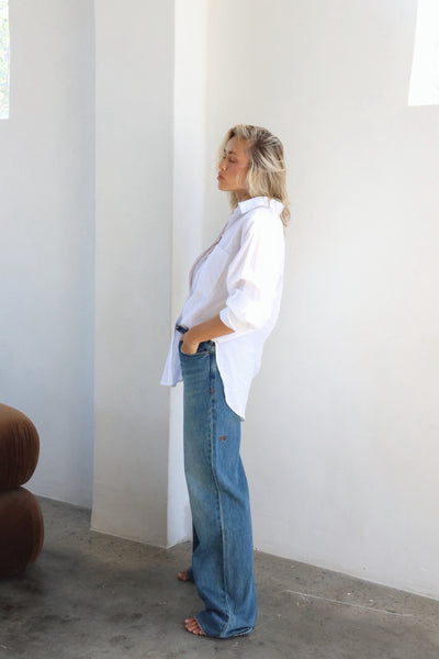 THE LINE | HENDRIX LONG SLEEVE LINEN SHIRT WHITE| BABY LEMONADE STORE
