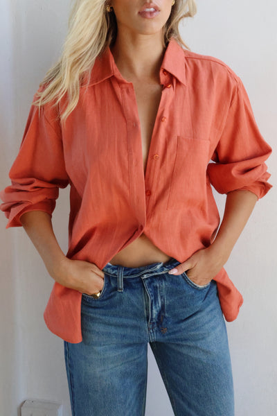 THE LINE | HENDRIX LONG SLEEVE LINEN SHIRT WHITE| BABY LEMONADE STORE