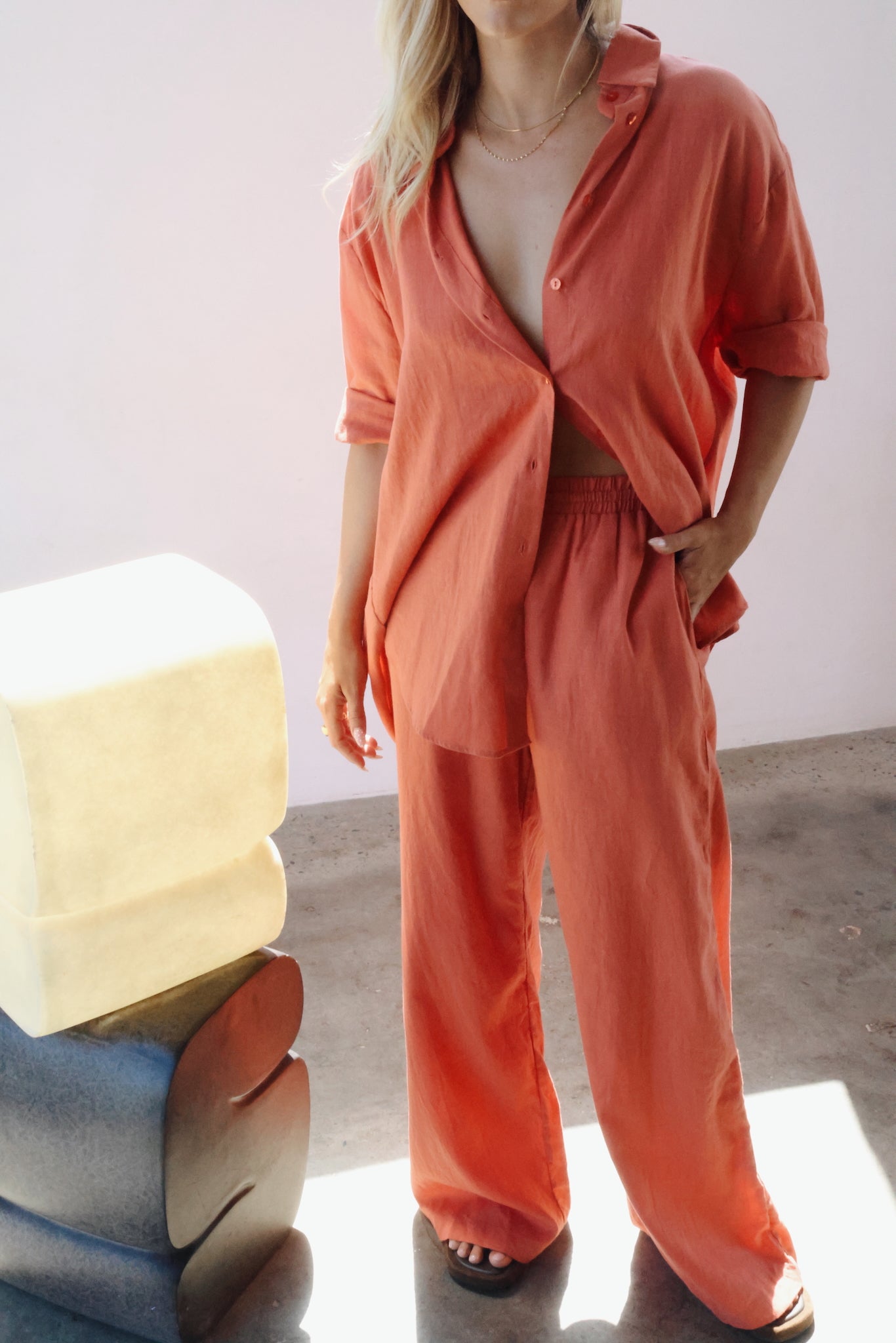 THE LINE | JONES LINEN PANTS AMBER | BABY LEMONADE STORE