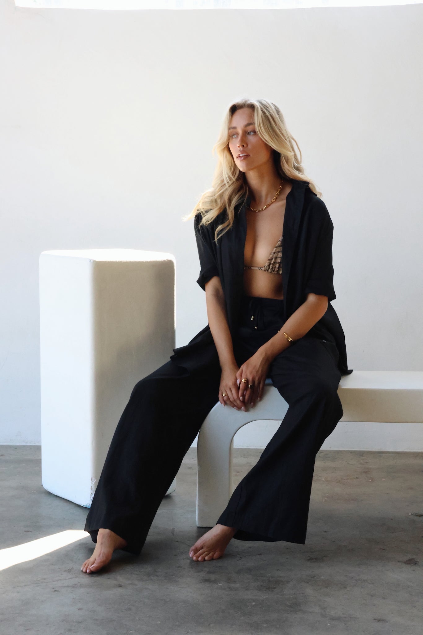 THE LINE | JONES LINEN PANTS BLACK| BABY LEMONADE STORE