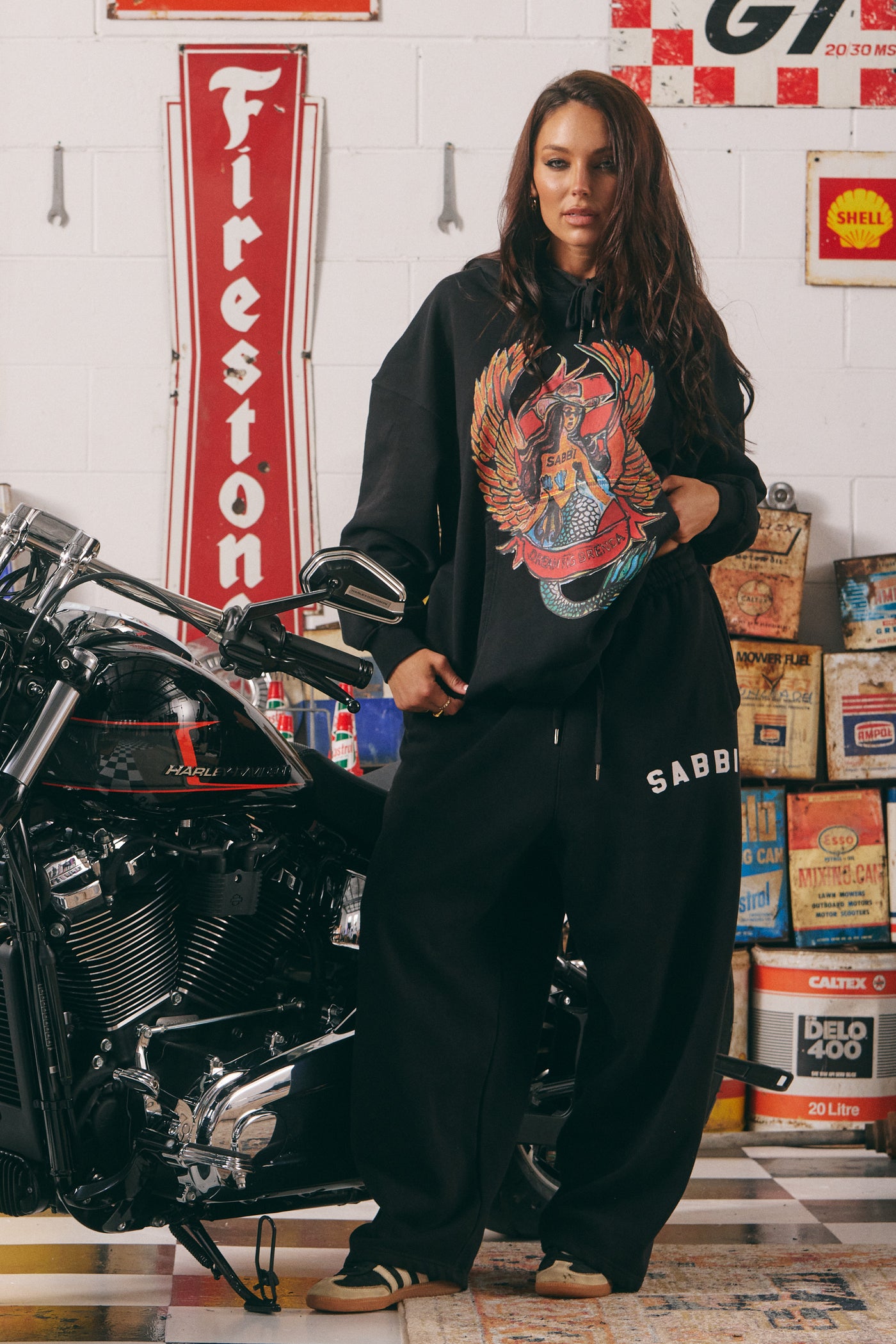 SABBI BRENDA TRACK PANTS BLACK