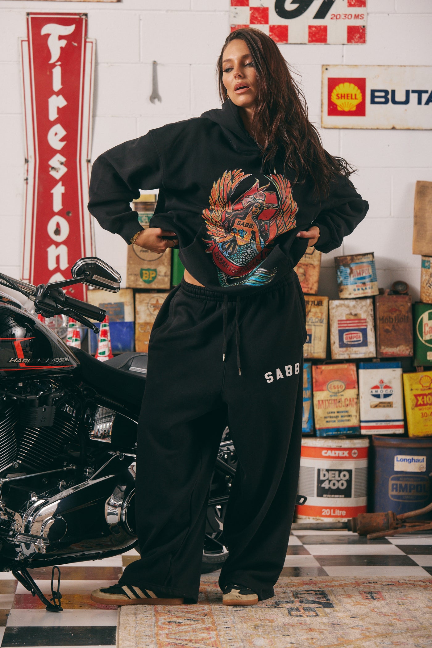 SABBI BRENDA TRACK PANTS BLACK