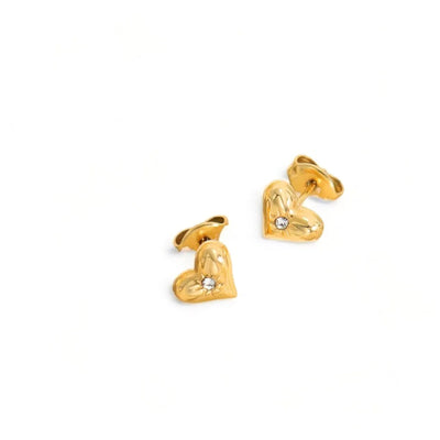 ZAYA COLLECTIVE DESIDERIO HEART EARRINGS GOLD