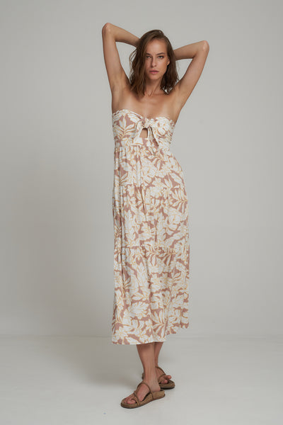 Lilya Porter strapless floral dress Tropico