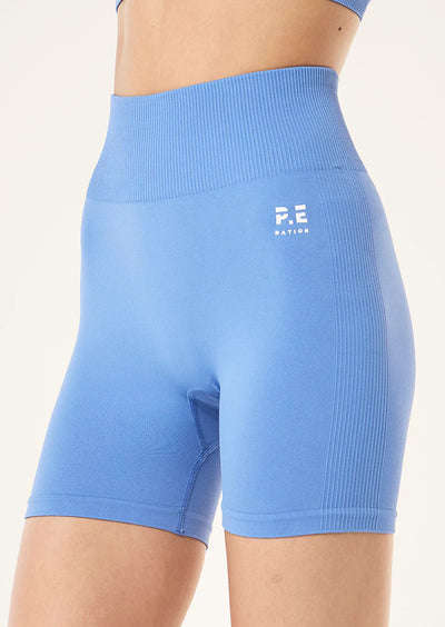 PE NATION RESTORE  SEAMLESS BIKE SHORT SUMMER SKY| BABY LEMONADE STORE