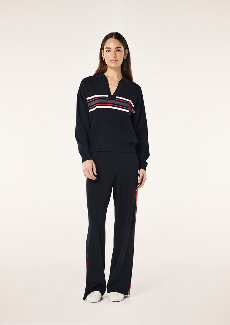 PE NATION RETREAT KNIT JUMPER DARK SAPPHIRE
