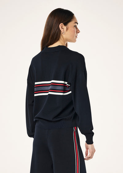 PE NATION RETREAT KNIT JUMPER DARK SAPPHIRE