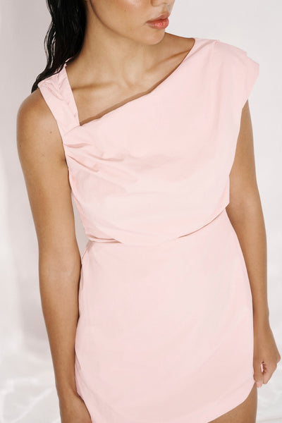 ONE OF OTHERS BLANE ASYM MINI DRESS MUSK