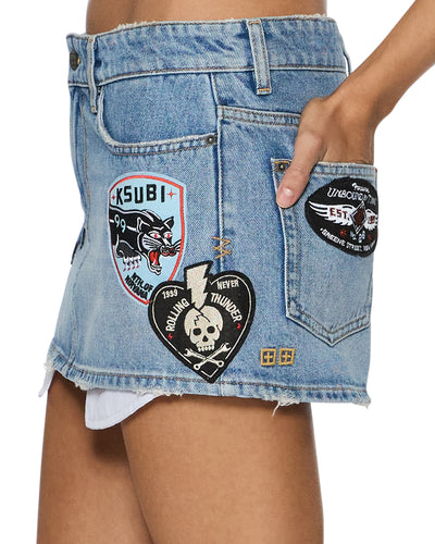 KSUBI MICRO MINI SKIRT HORIZON PATCH