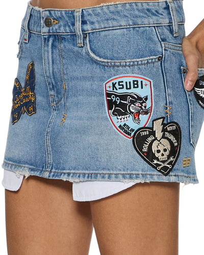 KSUBI MICRO MINI SKIRT HORIZON PATCH