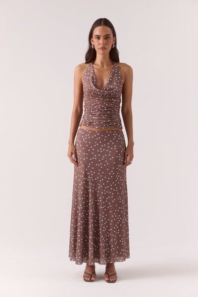 SOVERE STUDIO DELILAH TOP MOCHA POLKA