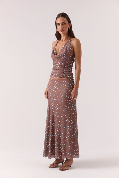 SOVERE STUDIO DELILAH TOP MOCHA POLKA