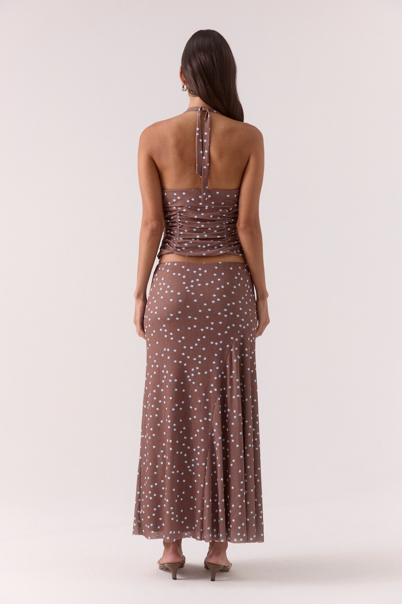 SOVERE STUDIO DELILAH TOP MOCHA POLKA