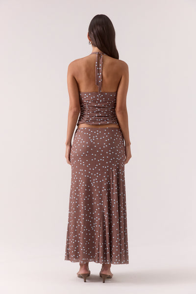 SOVERE STUDIO DELILAH TOP MOCHA POLKA