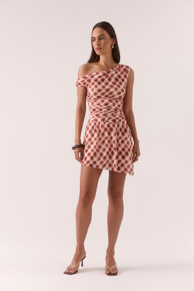SOVERE STUDIO EUPHORIA MINI DRESS CHECK