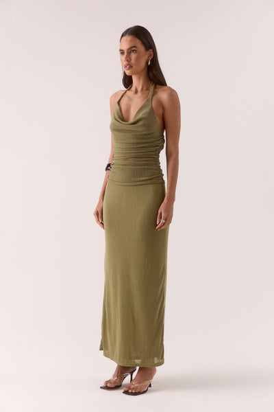 SOVERE STUDIO ZEYA DRESS SOFT KHAKI