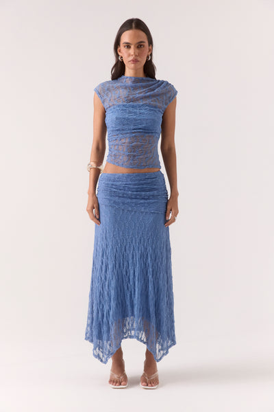 SOVERE STUDIO LOWRI SKIRT SLATE BLUE