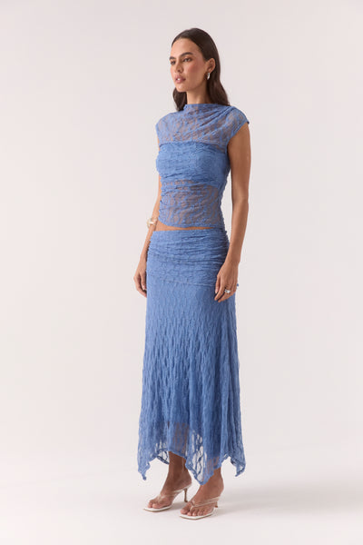 SOVERE STUDIO LOWRI TOP SLATE BLUE