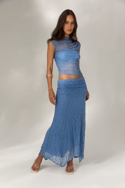 SOVERE STUDIO LOWRI TOP SLATE BLUE