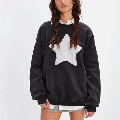 THE LAUNDRY ROOM RHINESTONE STAR JUMPER BLACK SNOW