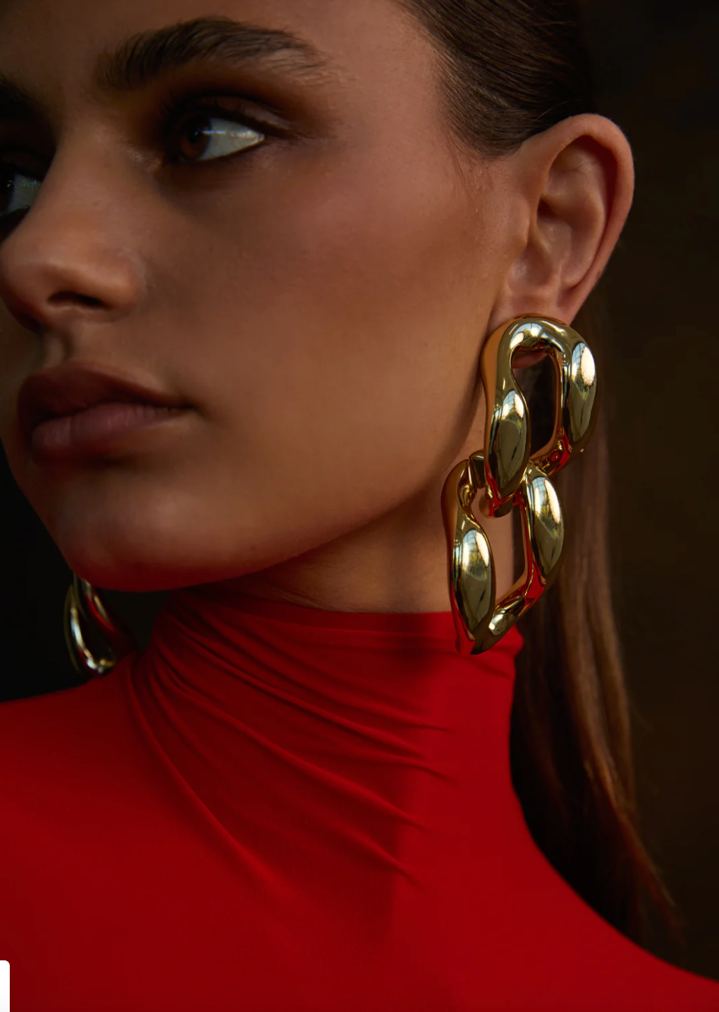 NOAH THE LABEL DOUBLE LINK EARRINGS GOLD