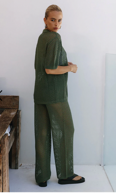 SEVEN WONDERS SMITH CROCHET PANTS OLIVE