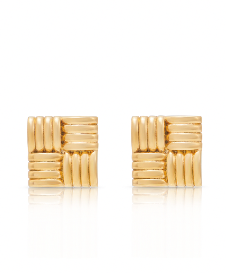 NOAH THE LABEL MEGA SQUARE EARRINGS GOLD