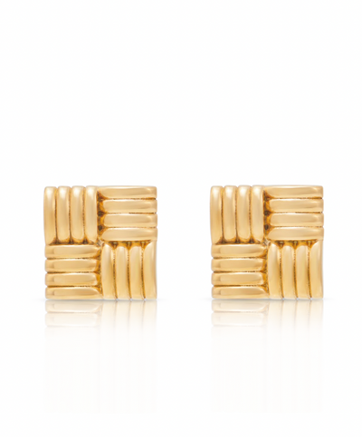 NOAH THE LABEL MEGA SQUARE EARRINGS GOLD