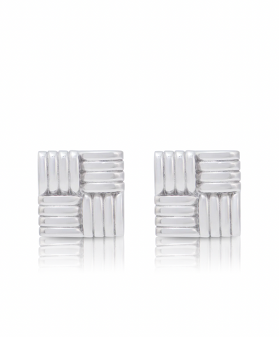 NOAH THE LABEL MEGA SQUARE EARRINGS SILVER