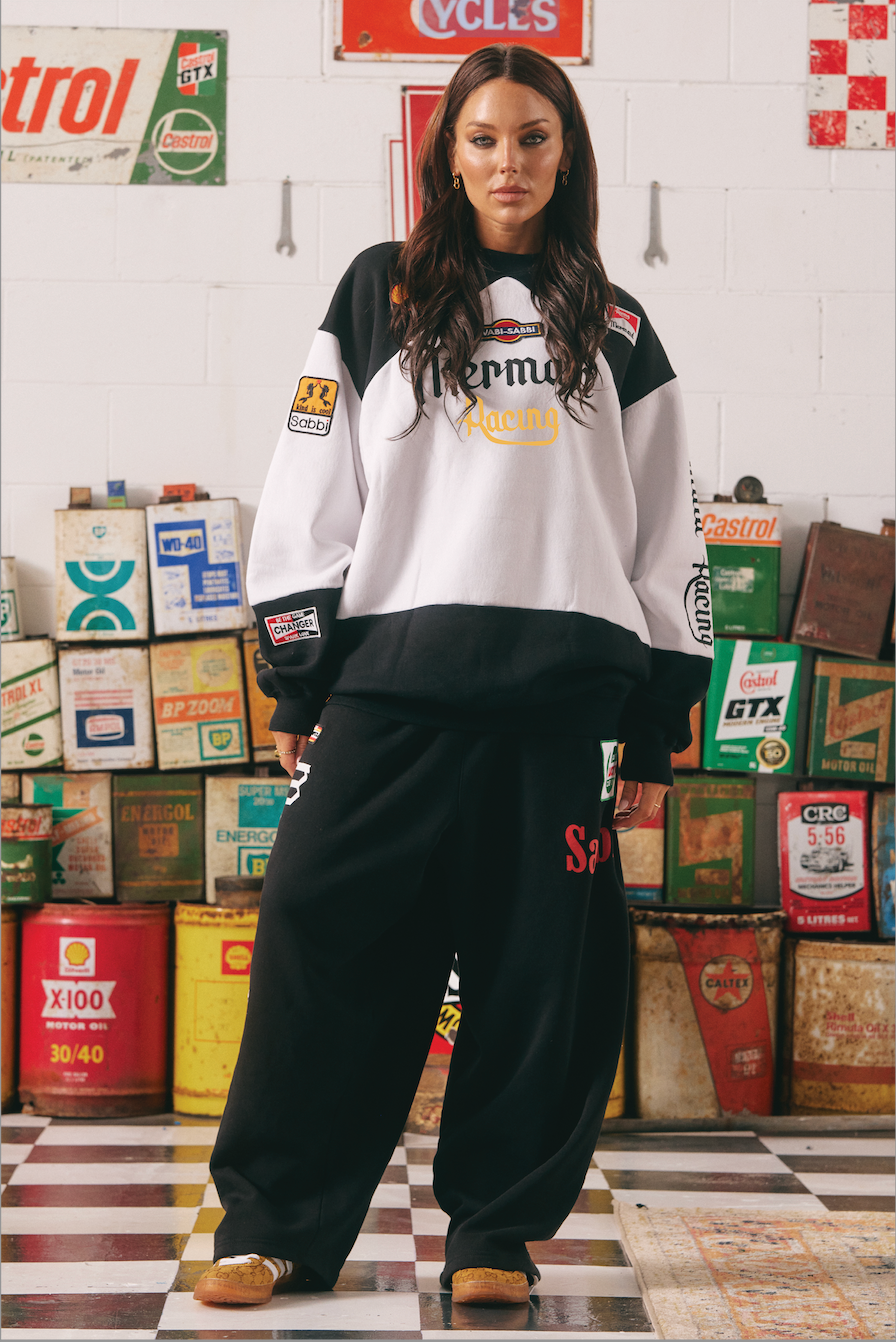 SABBI MERMAID RACING TRACK PANTS BLACK
