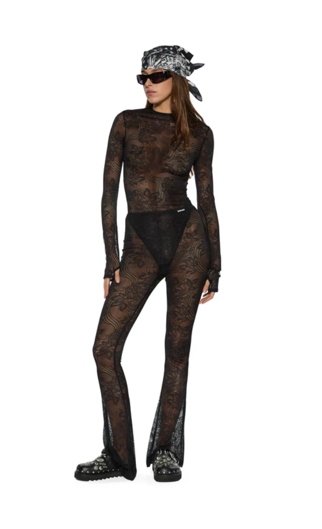 KSUBI FLARE PANT BLACK LACE