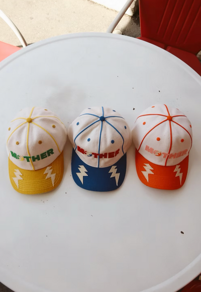 HAPPY LITTLE MOTHER | MOTHER LIGHTENING BOLT CAP YELLOW