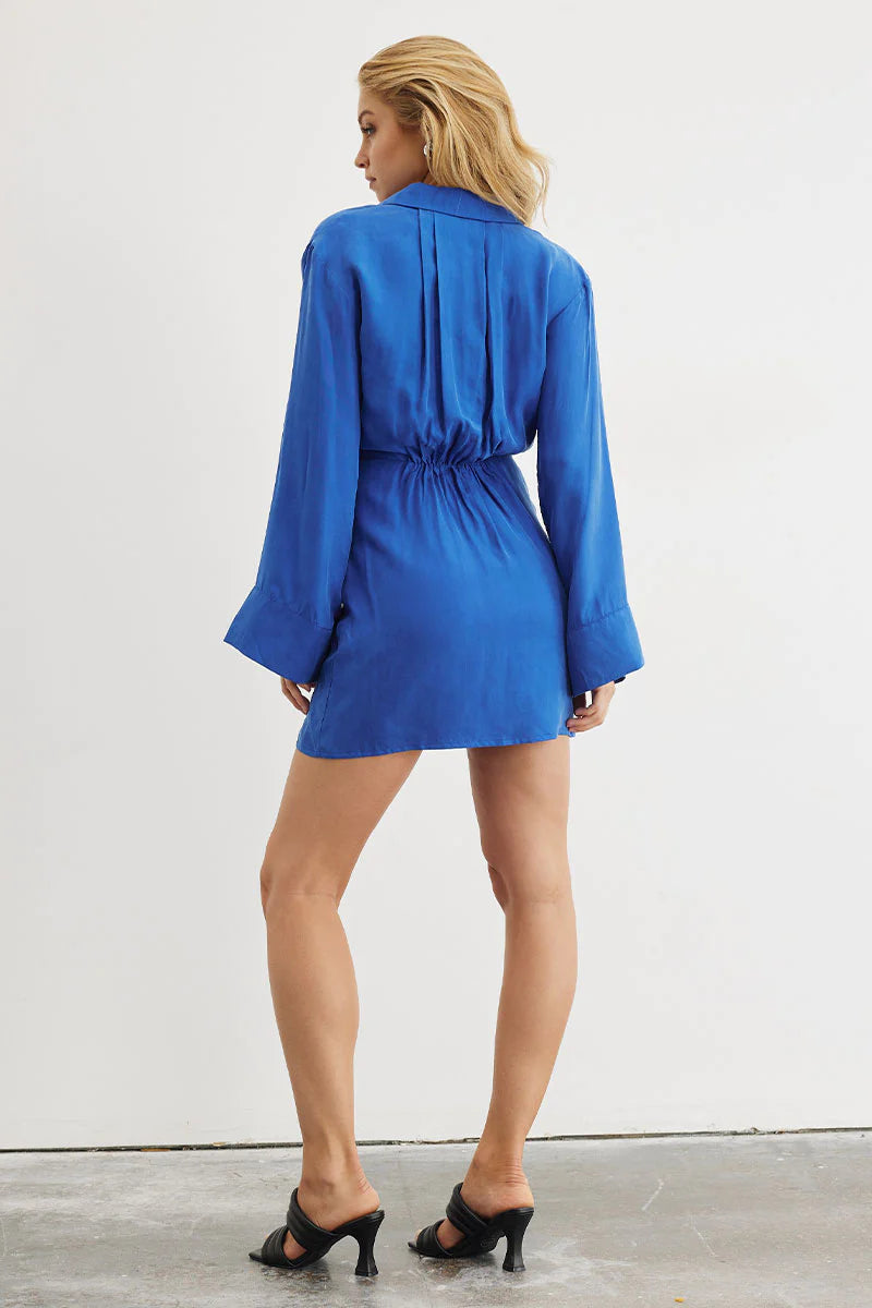 Sovere Studio Arlo mini wrap dress Royal blue
