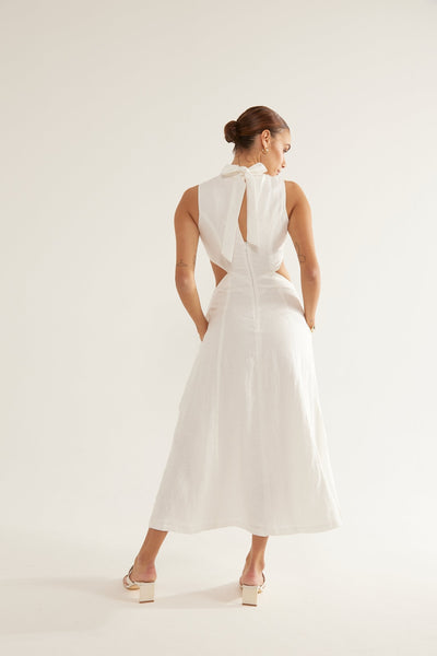 SOVERE/STUDIO VIRTUE MIDI DRESS CHALK BABY LEMONADE
