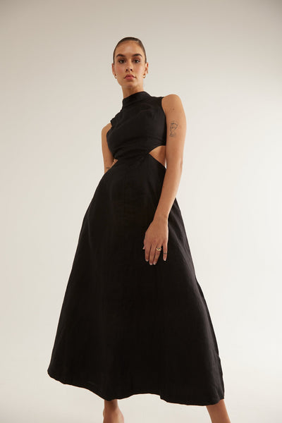 VIRTUE MIDI DRESS BLACK