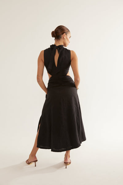 SOVERE/STUDIO VIRTUE MIDI DRESS BLACK BABY LEMONADE