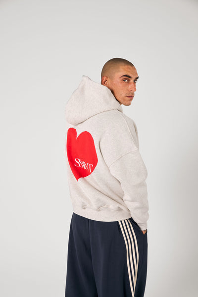 SŚAINT HEART HOODIE RED/GREY