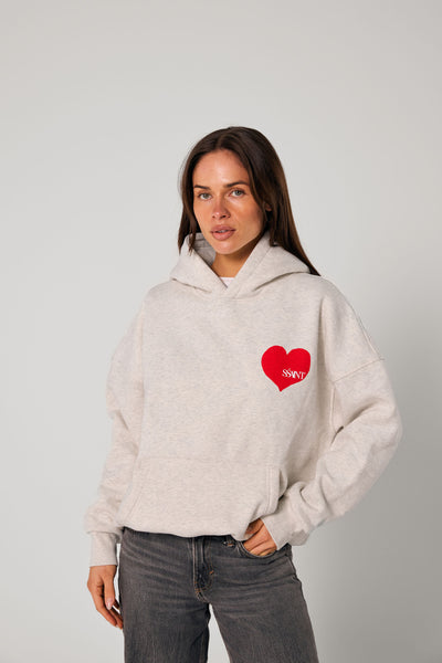 SŚAINT HEART HOODIE RED/GREY