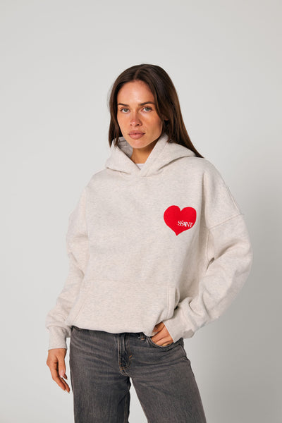 SŚAINT HEART HOODIE RED/GREY