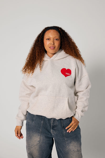 SŚAINT HEART HOODIE RED/GREY
