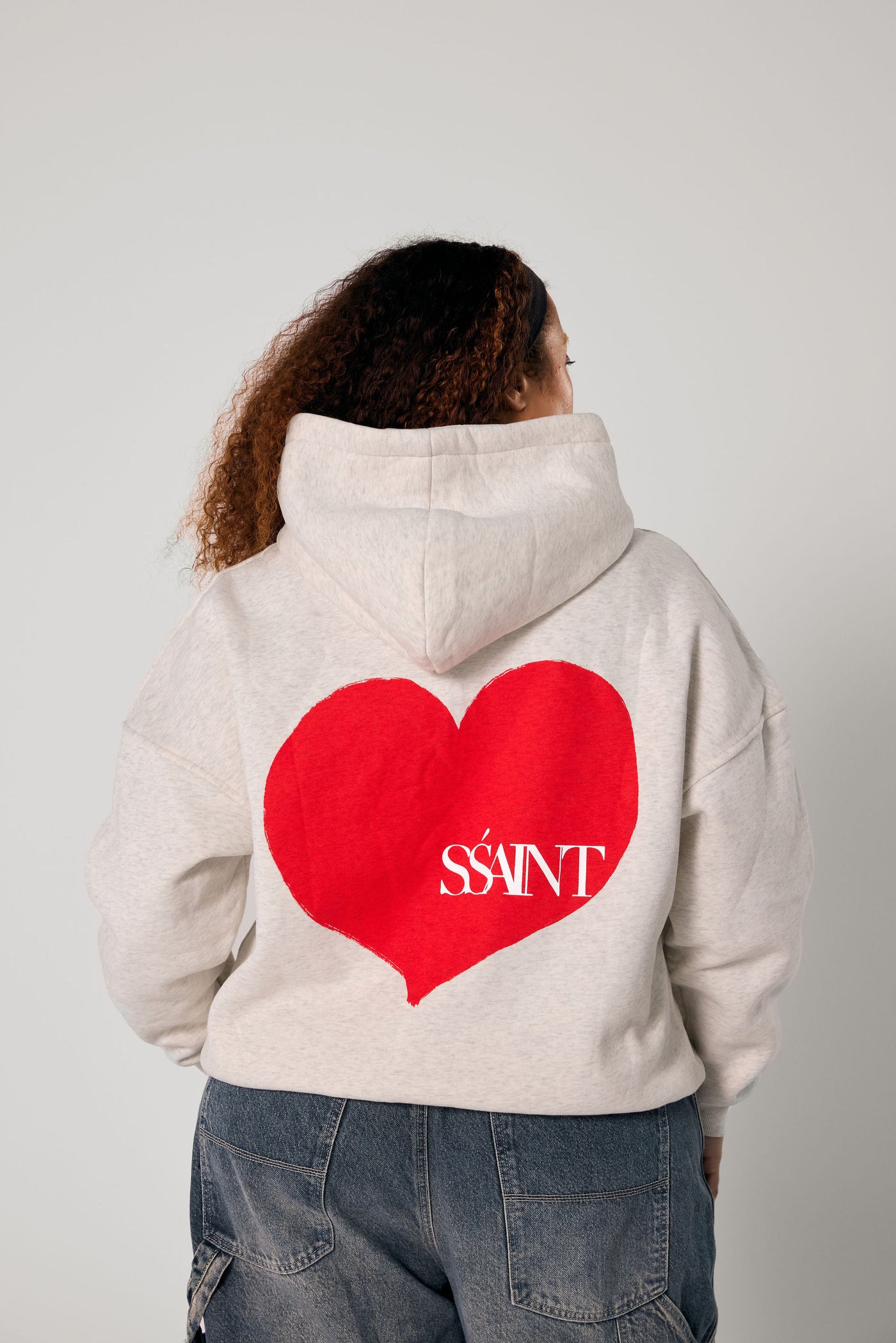 SŚAINT HEART HOODIE RED/GREY