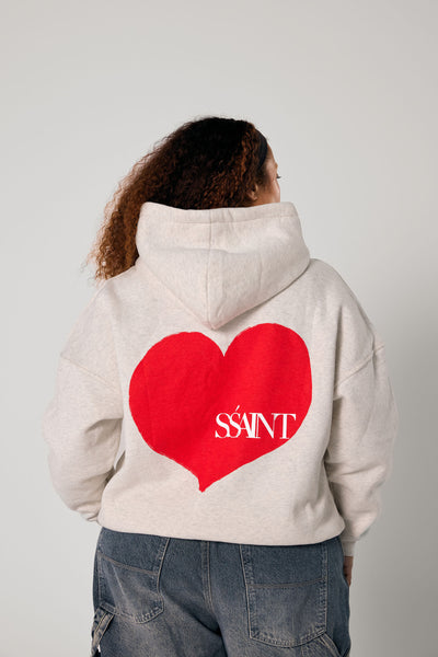 SŚAINT HEART HOODIE RED/GREY